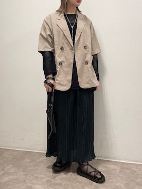 「NOFALL（ノーフォール）のアイテム」を使った、𝙣𝙖𝙩𝙨𝙪𝙘𝙤さん（レディース・158cm）の春コーディネート