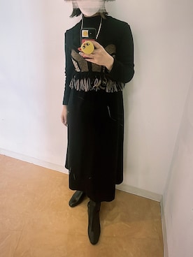 「アイテム（チューブトップ）」を使った、𝙣𝙖𝙩𝙨𝙪𝙘𝙤さん（レディース・158cm）の冬コーディネート