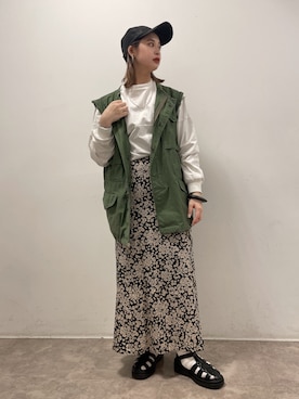 「NOFALL（ノーフォール）のアイテム」を使った、𝙣𝙖𝙩𝙨𝙪𝙘𝙤さん（レディース・158cm）の春コーディネート