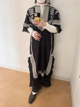 「sango（sango）のアイテム（パンプス）」を使った、𝙣𝙖𝙩𝙨𝙪𝙘𝙤さん（レディース・158cm）の冬コーディネート