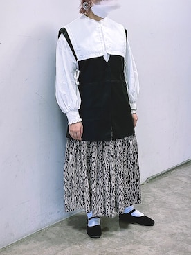 「sango（sango）のアイテム（パンプス）」を使った、𝙣𝙖𝙩𝙨𝙪𝙘𝙤さん（レディース・158cm）の冬コーディネート