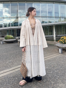 「アイテム（バレッタ/ヘアクリップ）」を使った、𝙣𝙖𝙩𝙨𝙪𝙘𝙤さん（レディース・158cm）の夏コーディネート