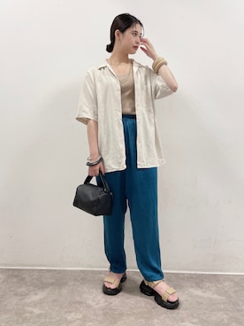 「NOFALL（ノーフォール）のアイテム」を使った、𝙣𝙖𝙩𝙨𝙪𝙘𝙤さん（レディース・158cm）の夏コーディネート