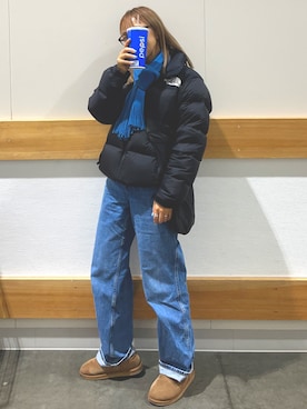 「ヌプシジャケット」｜meguさん（レディース・158cm）の冬コーディネート