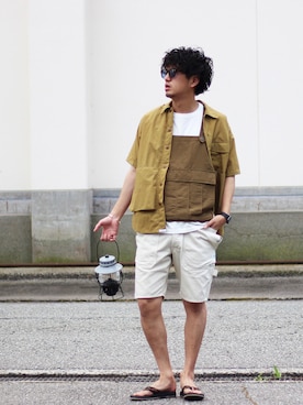 「アイテム（アウトドア/スポーツ）」を使った、INDIGOさん（メンズ・183cm）の夏コーディネート