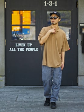 「Leyline（レイライン）のアイテム（キャップ）」を使った、halさん（メンズ・175cm）の春コーディネート