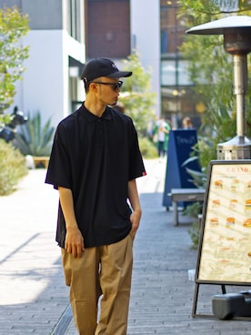 「Leyline（レイライン）のアイテム（キャップ）」を使った、halさん（メンズ・175cm）の春コーディネート