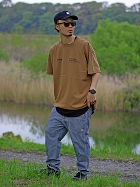 「Leyline（レイライン）のアイテム（キャップ）」を使った、halさん（メンズ・175cm）の春コーディネート