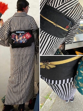 「着物」｜「アイテム（Tシャツ/カットソー）」を使った、azusaさん（レディース・158cm）の夏コーディネート