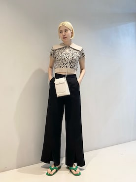 「アイテム（サンダル、グリーン系）」を使った、HALHIさん（レディース・161cm）の春コーディネート