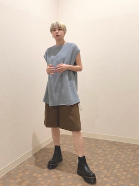 「アイテム（ブーツ）」を使った、HALHIさん（レディース・161cm）の夏コーディネート