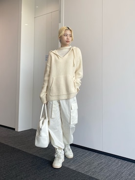 「アイテム（カーゴパンツ）」を使った、HALHIさん（レディース・161cm）の秋コーディネート