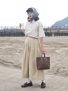 「DANTON（ダントン）のアイテム」を使った、ハヤシ　アンナさん（レディース・171cm）の夏コーディネート