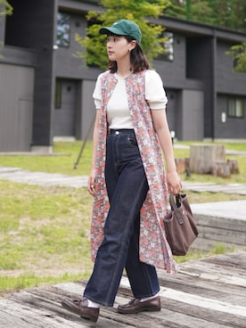 「DANTON（ダントン）のアイテム」を使った、ハヤシ　アンナさん（レディース・171cm）の夏コーディネート