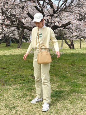 「rectangle（レクタングル）のアイテム（カーディガン/ボレロ）」を使った、ハヤシ　アンナさん（レディース・171cm）の春コーディネート