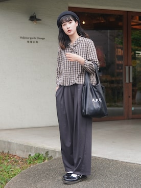 「A.P.C.（アーペーセー）のアイテム」を使った、ハヤシ　アンナさん（レディース・171cm）の秋コーディネート
