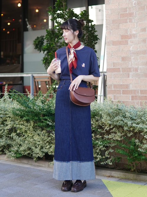 ロールアップデニムロングスカート ロールアップデニムロングスカート（デニムスカート）｜Unitage