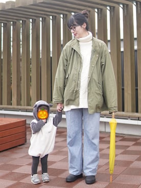 「アイテム（レインシューズ）」を使った、ハヤシ　アンナさん（レディース・171cm）の秋コーディネート