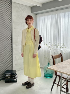 「rectangle（レクタングル）のアイテム（カーディガン/ボレロ）」を使った、ハヤシ　アンナさん（レディース・171cm）の春コーディネート