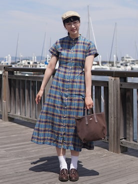 「DANTON（ダントン）のアイテム」を使った、ハヤシ　アンナさん（レディース・171cm）の春コーディネート