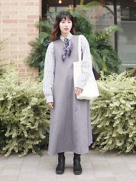 「アイテム（セットアップ）」を使った、ハヤシ　アンナさん（レディース・171cm）の秋コーディネート