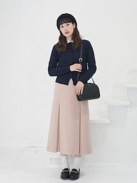 「アイテム（ハンチング/ベレー帽）」を使った、ハヤシ　アンナさん（レディース・171cm）の秋コーディネート