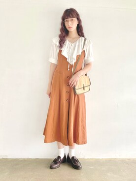 Moussy マウジー のワンピース オレンジ系 を使った人気ファッションコーディネート Wear