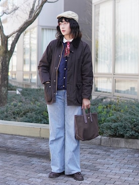 「アイテム（ノーカラージャケット）」を使った、ハヤシ　アンナさん（レディース・171cm）の春コーディネート