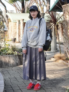 「OLUN（オルン）のアイテム」を使った、ハヤシ　アンナさん（レディース・171cm）の春コーディネート