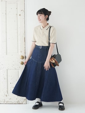 「A.P.C.（アーペーセー）のアイテム」を使った、ハヤシ　アンナさん（骨格ウェーブ・レディース・171cm）の夏コーディネート