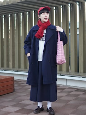 「ワントーンコーデ」｜「アイテム（ジャケット/アウター）」を使った、ハヤシ　アンナさん（レディース・171cm）の冬コーディネート