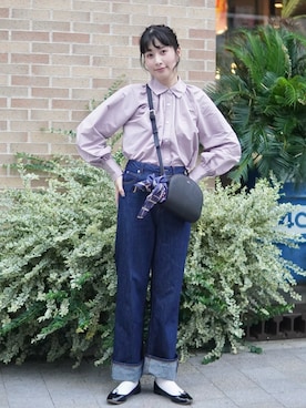 「アイテム（バレエシューズ）」を使った、ハヤシ　アンナさん（レディース・171cm）の秋コーディネート