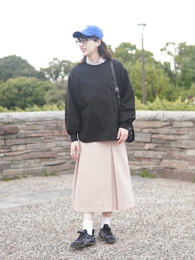 「アイテム（スカート）」を使った、ハヤシ　アンナさん（レディース・171cm）の秋コーディネート