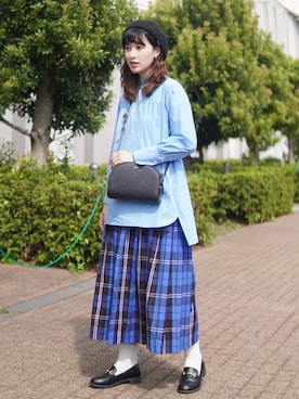 「アイテム（ハンチング/ベレー帽）」を使った、ハヤシ　アンナさん（レディース・171cm）の秋コーディネート