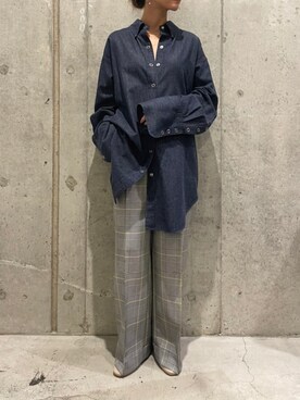 「RUMBLE RED（ランブルレッド）のアイテム」を使った、takamoriさん（レディース・158cm）の秋コーディネート