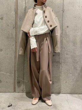 「RUMBLE RED（ランブルレッド）のアイテム」を使った、takamoriさん（レディース・158cm）の秋コーディネート