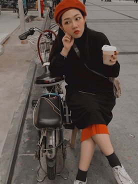 「CONVERSE（コンバース）のアイテム（スニーカー、ホワイト系）」を使った、JeJe Yuさん（レディース・165cm）の夏コーディネート
