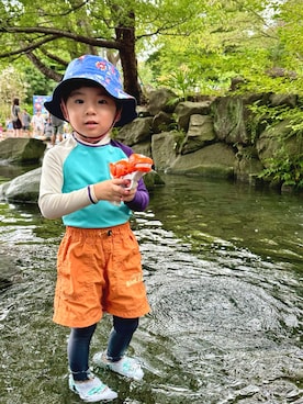 「アイテム（水着/着物・浴衣）」を使った、ちとさん（キッズ・90cm）の秋コーディネート