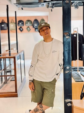 「MSML（エムエスエムエル）のアイテム（アクセサリー）」を使った、KOJI(GARDEN CREW)さん（メンズ・170cm）の夏コーディネート