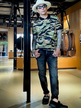 「アイテム（バングル/リストバンド）」を使った、KOJI(GARDEN CREW)さん（メンズ・170cm）の夏コーディネート