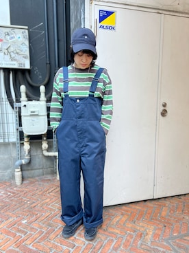 「Dickies（ディッキーズ）のアイテム（オールインワン・サロペット）」を使った、Yukieさん（レディース・156cm）の冬コーディネート