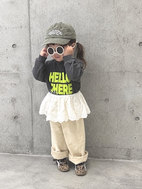 「devirock（デビロック）のアイテム」を使った、nono︴kids casual 🧢さん（レディース・90cm）の秋コーディネート