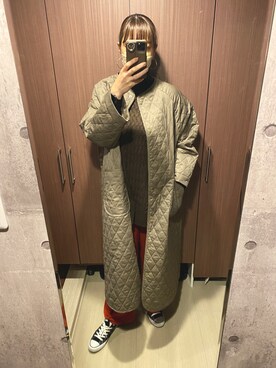 「ニットベスト」｜「アイテム（ノーカラーコート）」を使った、Nono0325🐈‍⬛さん（レディース・172cm）の秋コーディネート