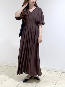 「A part by（アパートバイ）のワンストラップフラットミュール（パンプス、ブラック系）」を使った、cocoさん（レディース・160cm）の春コーディネート