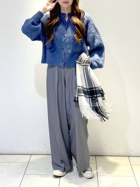 「A part by（アパートバイ）のアイテム（ストール/ショール）」を使った、cocoさん（レディース・160cm）の冬コーディネート