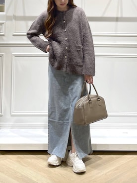 「A part by（アパートバイ）のアイテム（デニムスカート）」を使った、cocoさん（レディース・160cm）の秋コーディネート