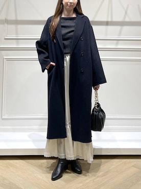 「アイテム（チェスターコート）」を使った、cocoさん（レディース・160cm）の秋コーディネート