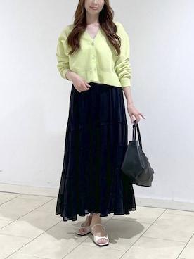 「A part by（アパートバイ）のハートモチーフバッグ（ショルダーバッグ、ブラック系）」を使った、cocoさん（レディース・160cm）の春コーディネート