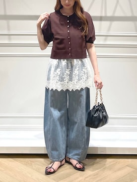「アイテム（チュニック）」を使った、cocoさん（レディース・160cm）の夏コーディネート