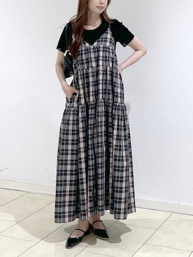 「A part by（アパートバイ）のハートモチーフバッグ（ショルダーバッグ、ブラック系）」を使った、cocoさん（レディース・160cm）の春コーディネート
